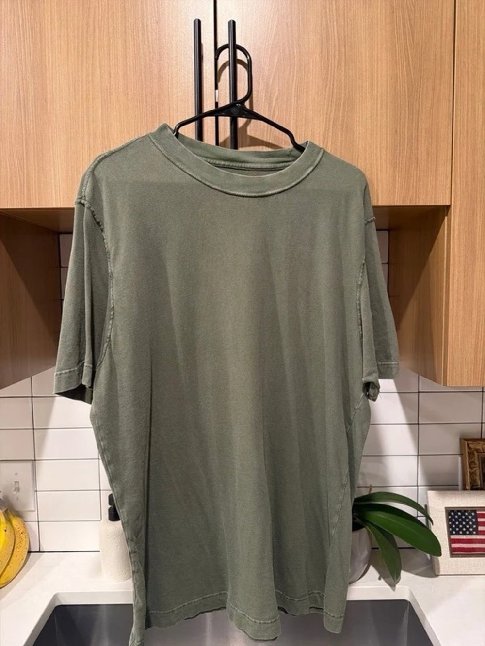 Classic Men's Olive Green Crewneck T-Shirt